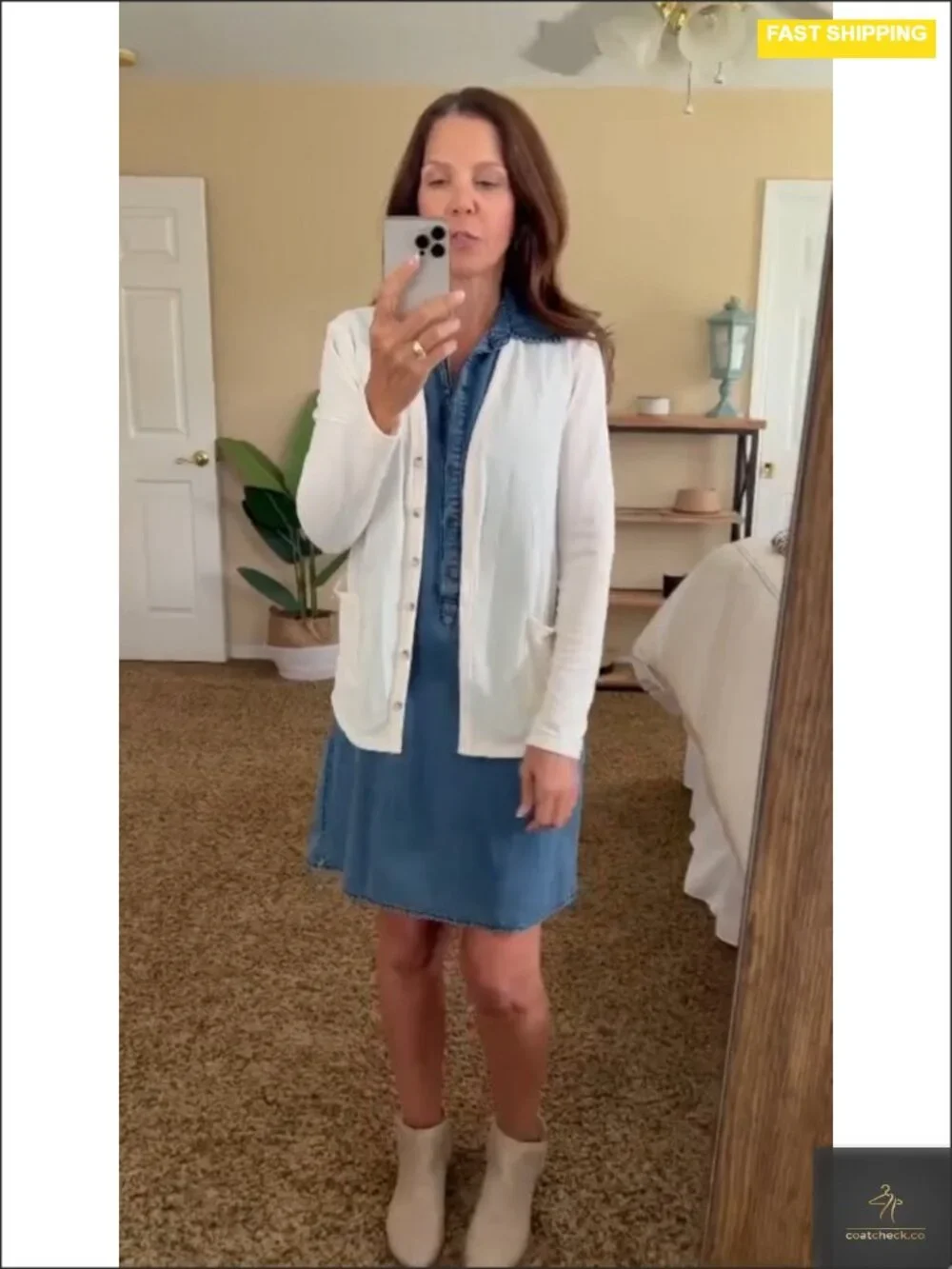 Women's Button Down Loose Knit Cardigan with Pockets